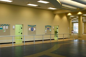 Part of the hallway we run the Gauntlet on. It's right by the racquetball courts. 