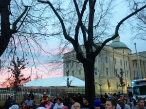 The Old Capitol at sunrise right before the Mississippi Blues Marathon. 